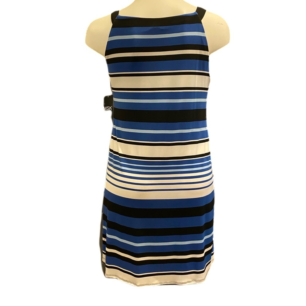 MSK Striped Blue, White and Black Shift Dress in Size Large - Picture 14 of 16